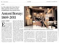 Foto para:   19º Casa Decor: Antoni Bonay. 1869 - 2011